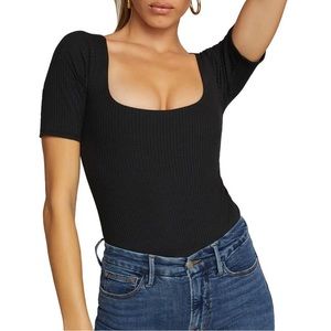 Good American Women’s Scuba Square-neck bodysuit. Size 1. NWT!